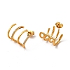 Rack Plating Brass Micro Pave Cubic Zirconia Stud Earrings EJEW-P221-45G-2