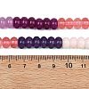 Gradient Color Cherry Quartz Glass and Dyed Natural White Jade Beads Strands G-NH0053-A14-01-6