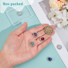 6Pcs 6 Styles Brass Pave Natural Amethyst & Rose Quartz & White Agate & Green Aventurine & Carnelian & Lapis Lazuli Multi-Strand Links KK-BC0015-16-3
