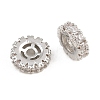 Brass Micro Pave Clear Cubic Zirconia Beads CU-CBAF71E-02P-2