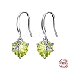 Cubic Zirconia Heart Dangle Earrings EJEW-P231-46P-08-1