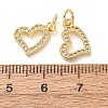 Valentine's Day Brass Micro Pave Clear Cubic Zirconia Charms CU-E003-17G-A-3
