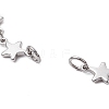 304 Stainless Steel Star Link Chain Bracelet Makings for Women AJEW-TA00028-2