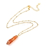 Double Pointed Natural Carnelian Pendant Necklace NJEW-JN03720-03-5