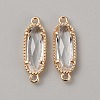 Golden Plated Brass Pave Glass Connector Charms FIND-WH0110-728G-11-1