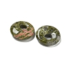 Natural & Synthetic Mixed Gemstone Donut/Pi Disc Charms G-G142-02-3