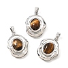 Natural Tiger Eye Pendants KK-N289-01P-1