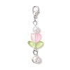 Glass Tulip Pendant Decorations HJEW-JM02539-4