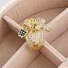 Rack Plating Brass Micro Pave Cubic Zirconia Cuff Rings for Women RJEW-M028-120G-3