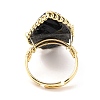 Natural Obsidian Horse Eye Wrapped Adjustable Ring G-D458-03G-03-RS-3