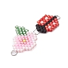 Handmade Glass Seed Beads Woven Connector Charms PALLOY-MZ00311-01-4