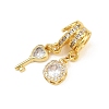 Brass Micro Pave Clear Cubic Zirconia Pendants CU-CBAD306-09G-2