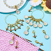 10Pcs 2 Style Alloy Enamel Pendant Locking Stitch Markers HJEW-HY00117-4