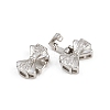 Brass Micro Pave Clear Cubic Zirconia Fold Over Clasps KK-C075-41P-2