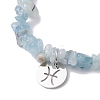 Natural Aquamarine Stretch Bracelets BJEW-JB11147-12-3