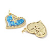 Brass Micro Pave Clear Cubic Zirconia Pendants KK-L213-006G-2