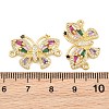 Brass Pave Colorful Cubic Zirconia Connector Charms CU-CBA908F-04G-07-3
