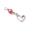 18Pcs 6 Colors Alloy & Glass Pendants PALLOY-JF05118-4