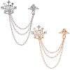 2Pcs 2 Colors Men's Alloy Brooch Lapel Pin JEWB-SP0001-07-1