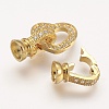 Brass Micro Pave Cubic Zirconia Fold Over Clasps LS-ZIRC-F047-18G-2