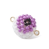 7Pcs 7 Colors Halloween Glass Peal & Glass Seed Beaded Round Eye Links Connector Charms PALLOY-MZ00948-4