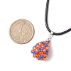 Glass Seed Beaded Teardrop Pendant Necklaces NJEW-MZ00069-01-3