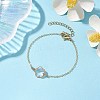 Plum Blossom Flower Glass Link Chain Bracelets BJEW-JB10540-2