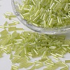 Transparent Colours Pearl Luster Plated Glass Bugle Beads SEED-K001-F05-1-1