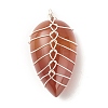 Natural Carnelian Pendants PALLOY-JF01384-03-1