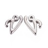 Platinum Plated Alloy Letter Pendants PALLOY-J718-01P-V-1