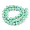 Opaque Solid Color Electroplate Glass Beads Strands X-EGLA-A039-P6mm-L20-3
