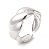 Non-Tarnish 304 Stainless Steel Twist Rope Shape Open Cuff Ring for Women X-RJEW-E063-06P-1