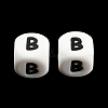 20Pcs White Cube Letter Silicone Beads 12x12x12mm Square Dice Alphabet Beads with 2mm Hole Spacer Loose Letter Beads for Bracelet Necklace Jewelry Making JX432B-1