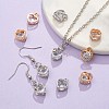 20Pcs 2 Colors Valentine's Day Theme Heart Alloy Micro Clear Cubic Zirconia Charms ZIRC-FS0001-01-5