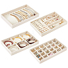 4Pcs 4 Styles MDF Covered with Velvet Jewelry Display Trays CON-UN0001-16A-1