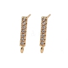 Brass Clear Cubic Zirconia Stud Earrings Finding for Women KK-A244-10C-G-1