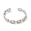 Two-tone 304 Stainless Steel Cuff Bangles BJEW-A160-01PG-4