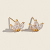 304 Stainless Steel Flower Stud Earrings X-WA7046-1