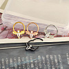 304 Stainless Steel Clear Cubic Zirconia Bat Hoop Cartilage Earrings WG1F324-01-4