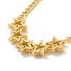 Clear Cubic Zirconia Star Pendant Necklace with Brass Curb Chains for Women NJEW-E042-01G-3