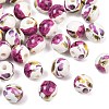Floral Printed Porcelain Beads PORC-Q199-10mm-09-1