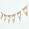 Birthday Party Linen Flag Banner AJEW-WH0312-32-5