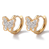 Crystal Rhinestone Butterfly Hoop Earrings EJEW-A094-01G-1
