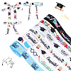 7Pcs 7 Styles Graduation Season Polyester Printed Grosgrain Ribbon OCOR-PH0005-02-7