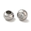 Tarnish Resistant 304 Stainless Steel European Beads STAS-K285-25P-1
