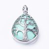 Synthetic Turquoise Pendants G-E421-02P-1