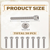 30Pcs M4 304 Stainless Steel Hex Screws STAS-LP0005-56-2