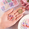 96Pcs 8 Colors Transparent Spray Painted Frosted Glass Beads GLAA-CJ0001-40-4