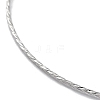 Rhodium Plated 925 Sterling Silver Twist Round Bangles BJEW-D037-01P-2