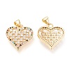 Brass Micro Pave Clear Cubic Zirconia Pendants X-ZIRC-L096-30G-2